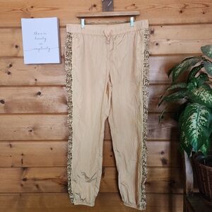 Black History Month Jogger Pants Orange High Rise‎ Pull On Casual Stretch Size L